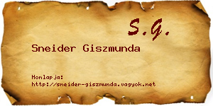 Sneider Giszmunda névjegykártya